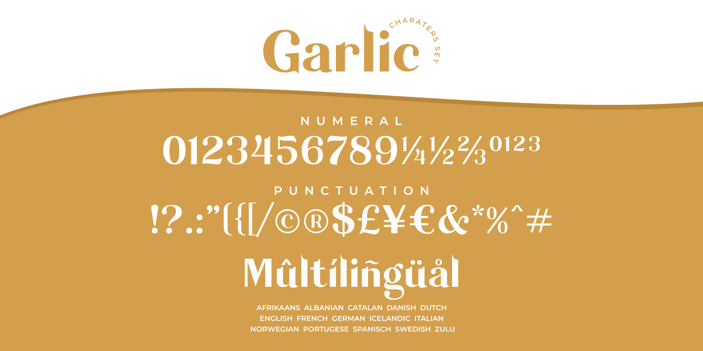 Пример шрифта Garlic #2